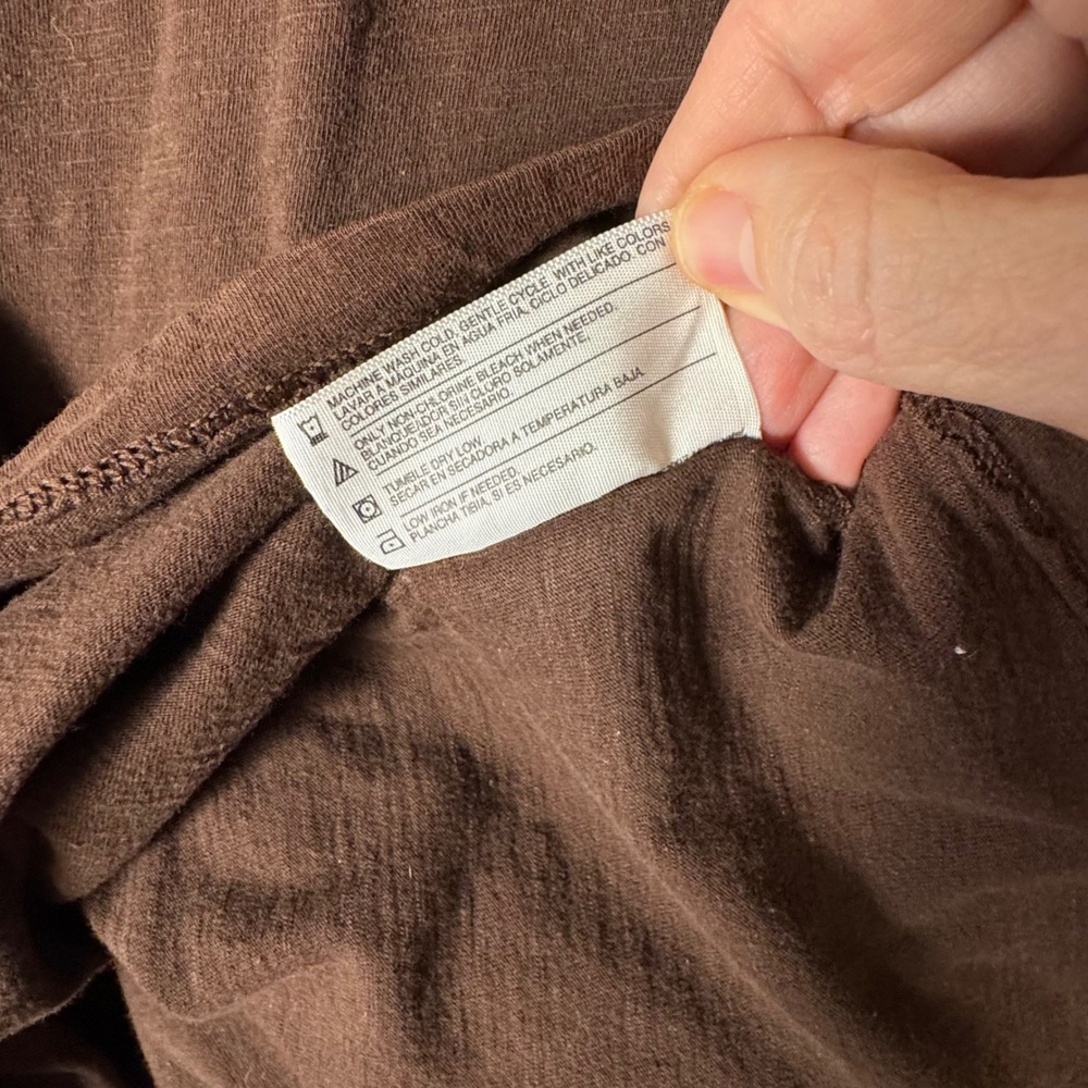 Just My Size JMS Brown Lace Yoke Button Front Top 3X 3/4 Roll Tab Sleeve JM1309 - Picture 5 of 5